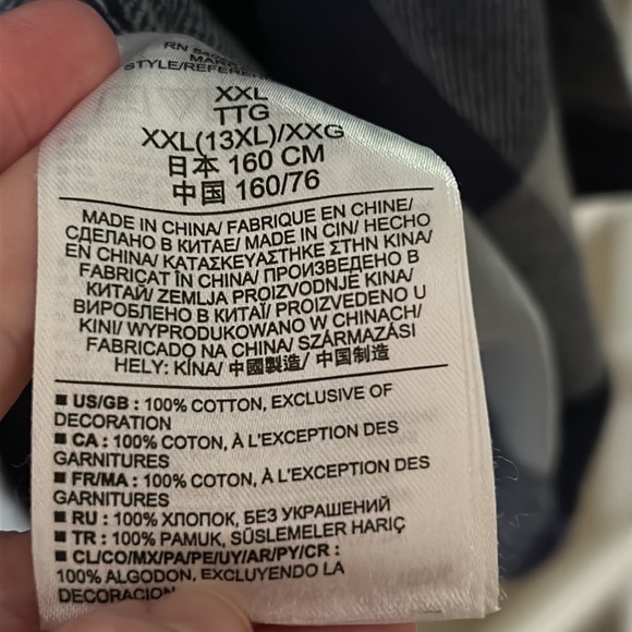 Gap Kids blue & gray plaid size 14–16 shirt - Picture 3 of 4